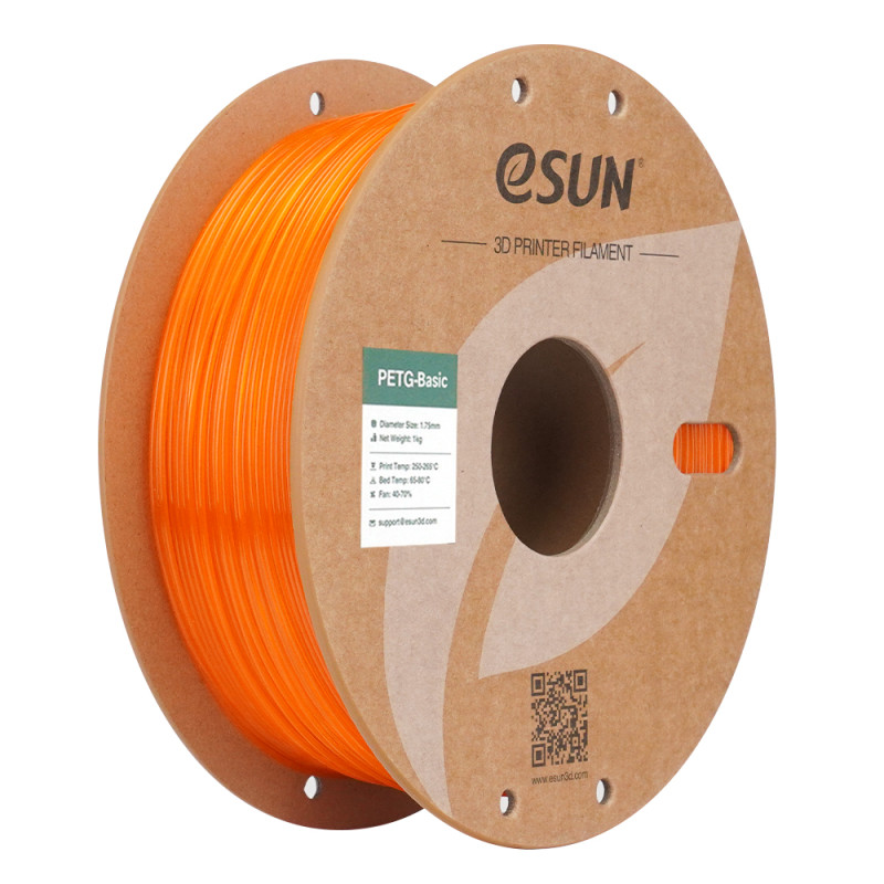 eSUN PETG-Basic filamentas 1.75mm 1kg Skaidri oranžinė