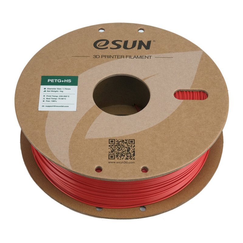 eSUN PETG+HS filamentas 1.75mm 1kg Raudona – Greitaeigis PETG plastikas