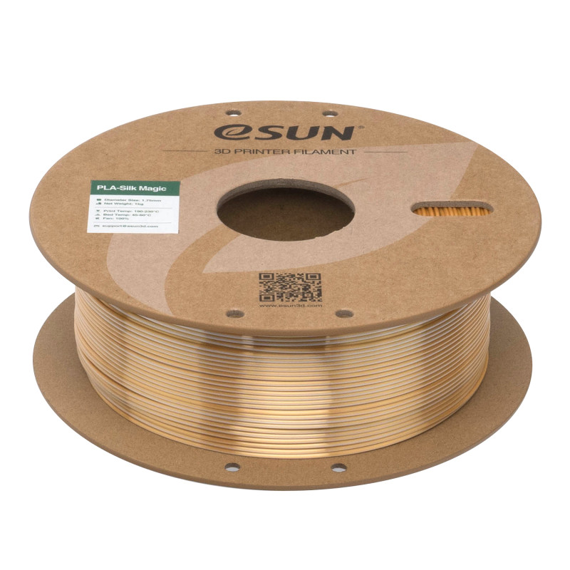 eSUN ePLA-Silk Magic filamentas 1.75mm 1kg Auksas-sidarbas – Dviejų spalvų šilkinis plastikas