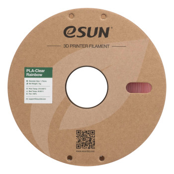 eSUN PLA-Clear Rainbow plastikas 1.75mm 1kg Rožinė-kristalinė – Itin skaidrus, krištolinio blizgesio vaivorykštinis gradientas