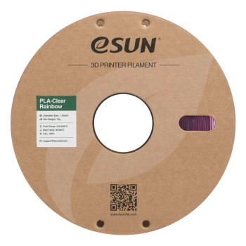 eSUN PLA-Clear Rainbow plastikas 1.75mm 1kg Purpurinė-raudona – Itin skaidrus, krištolinio blizgesio vaivorykštinis gradientas
