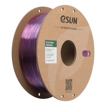 eSUN PLA-Clear Rainbow plastikas 1.75mm 1kg Purpurinė-raudona – Itin skaidrus, krištolinio blizgesio vaivorykštinis gradientas