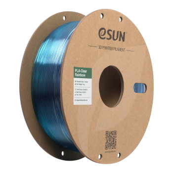 eSUN PLA-Clear Rainbow plastikas 1.75mm 1kg Violetinė-mėlyna-žydra – Itin skaidrus, krištolinio blizgesio vaivorykštinis gradientas