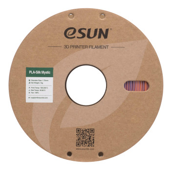 eSUN ePLA-Silk Mystic filamentas 1.75mm 1kg Mėlyna-oranžine-žalia – Trijų spalvų šilkinis plastikas