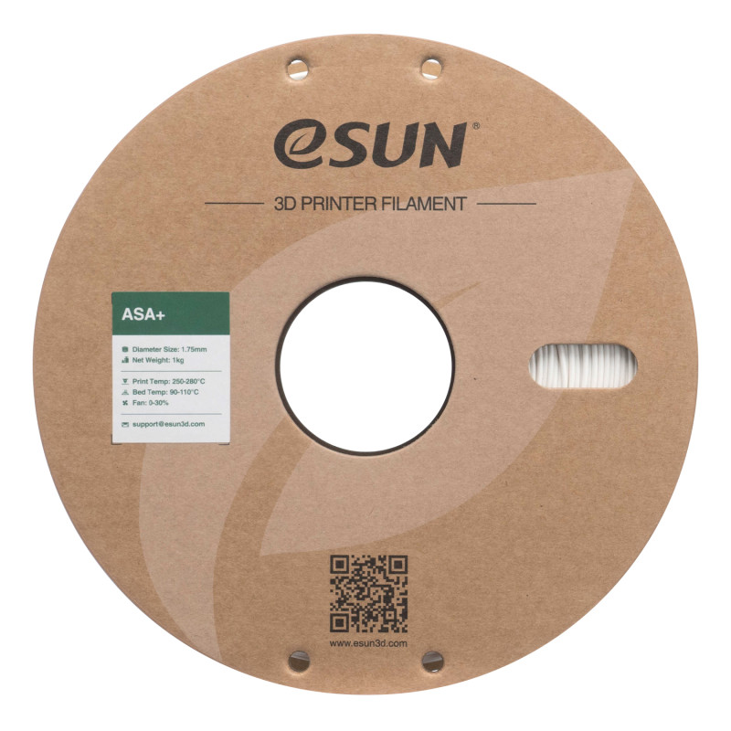 eSUN ASA+  filamentas 1.75mm 1kg Šilta balta – Atsparus UV ir oro sąlygoms plastikas