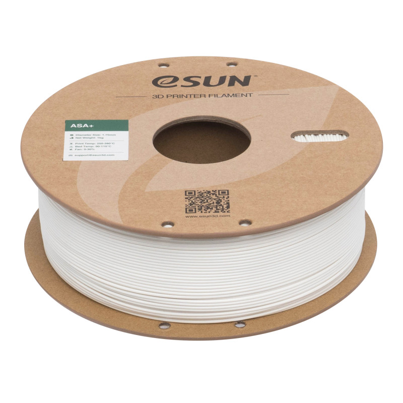 eSUN ASA+  filamentas 1.75mm 1kg Šilta balta – Atsparus UV ir oro sąlygoms plastikas